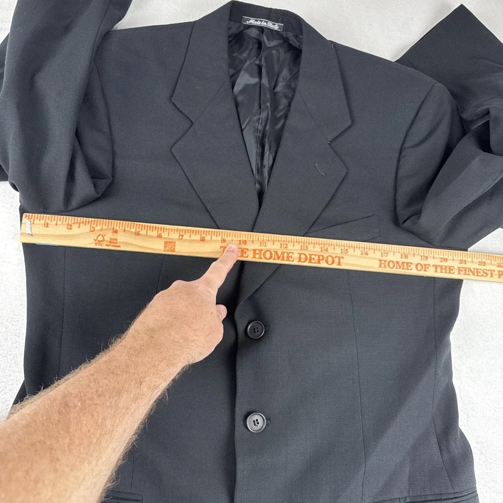 Giorgio Armani Mani Mens Black Blazer 40R 3-button Wool Italy Office Business